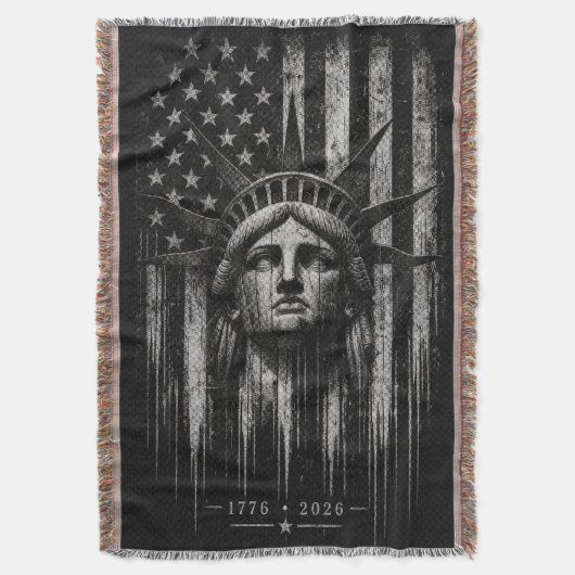 Statue of Liberty mit distressed amerikanischer Fl Decke (Vorderseite Vertikal)