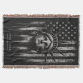 Statue of Liberty mit distressed amerikanischer Fl Decke (Vorderseite)