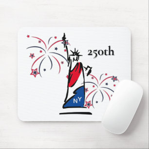 Statue of Liberty mit Feuerwerk 250. Unabhängigkei Mousepad