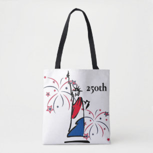 Statue of Liberty mit Feuerwerk 250. Unabhängigkei Tasche