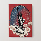 Statue Of Liberty Mount Rushmore National Monument Button (Vorderseite)