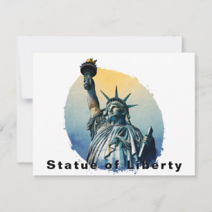 Statue of Liberty, New York Aquarell  Postkarte