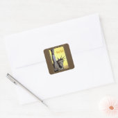 statue of liberty new york travel poster quadratischer aufkleber (Umschlag)