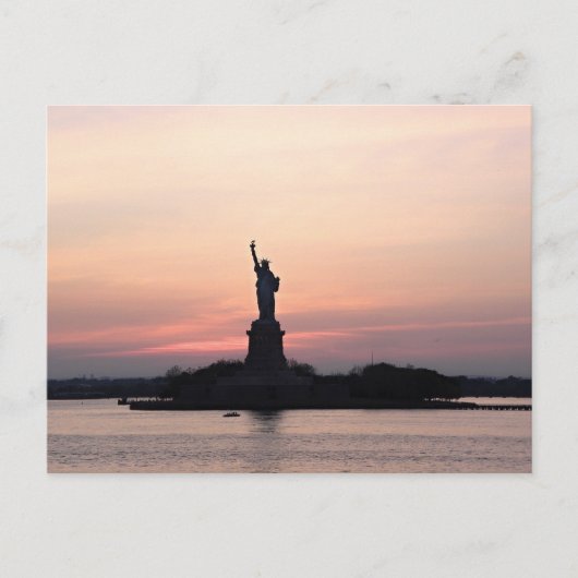 STATUE OF LIBERTY NYC SUNSET POSTCARDS POSTKARTE (Vorderseite)