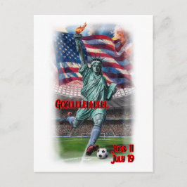 Statue of Liberty playing Soccer on a  Feiertagspostkarte