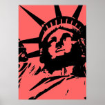 Statue of Liberty Pop Art Poster Printwerbung<br><div class="desc">New York City - USA National und City Symbol Statuen,  Monumente und Gebäude - Statue of Liberty Foto Artwork - Statue of Liberty Silhouette Pop Art Style Black & White Artwork</div>