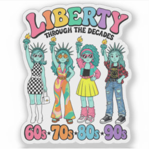 Statue of Liberty Retro-Mode durch 4 Jahrzehnte Aufkleber