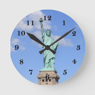 Statue of Liberty Runde Wanduhr