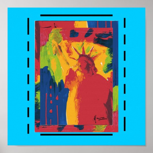 "statue of liberty" schwarze Linien, die Poster dr (Vorne)