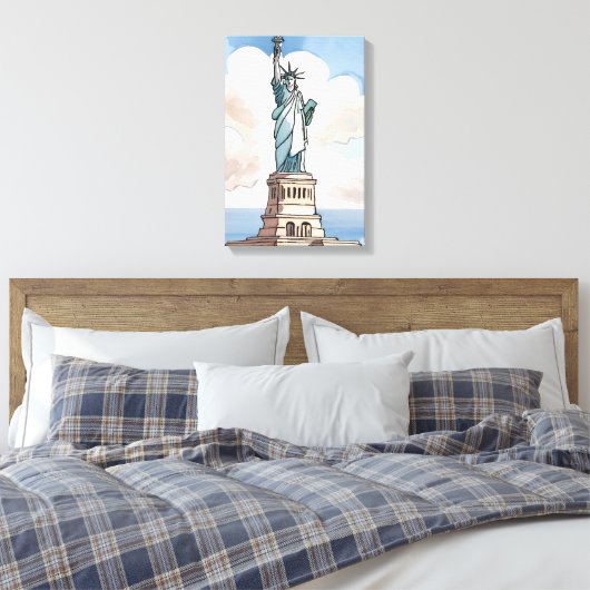 Statue Of Liberty | Sehenswürdigkeit Leinwanddruck (Insitu (Schlafzimmer))