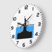 Statue of Liberty Silhouette New York Skyline Große Wanduhr (Winkel)