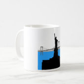 Statue of Liberty Silhouette New York Skyline Kaffeetasse (Vorderseite Links)