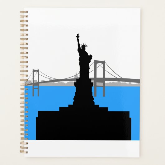 Statue of Liberty Silhouette New York Skyline Planer (Vorderseite)