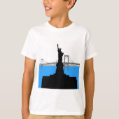 Statue of Liberty Silhouette New York Skyline T-Shirt (Vorderseite)