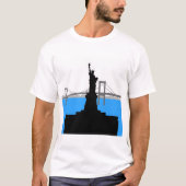 Statue of Liberty Silhouette New York Skyline T-Shirt (Vorderseite)