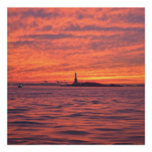Statue of Liberty Sonnenuntergang Poster
