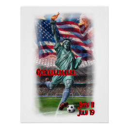 Statue of Liberty spielt Fußball auf einem  Poster