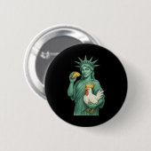 Statue Of Liberty Subtile Anti Trump Chicken Taco  Button (Vorne & Hinten)
