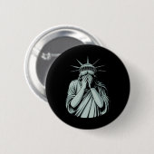 Statue Of Liberty Trauriges Amerika  Button (Vorne & Hinten)