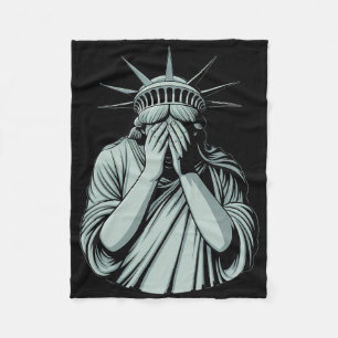 Statue Of Liberty Trauriges Amerika Fleecedecke