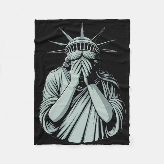 Statue Of Liberty Trauriges Amerika Fleecedecke (Vorderseite)