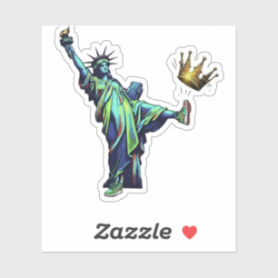 Statue of Liberty tritt gegen Krone Schablonen-Kun Aufkleber