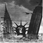 STATUE OF LIBERTY UND EMPIRE STAATLICHES GEBÄUDE FREISTEHENDE FOTOSKULPTUR<br><div class="desc">SCHWARZE UND WEISSE VERLETZUNG DES STATUTS DER FREIHEIT UND DES STAATLICHEN GEBÄUDE MIT UNSERER FREIHEIT,  DIE AUS DEM MEER KOMMT.</div>