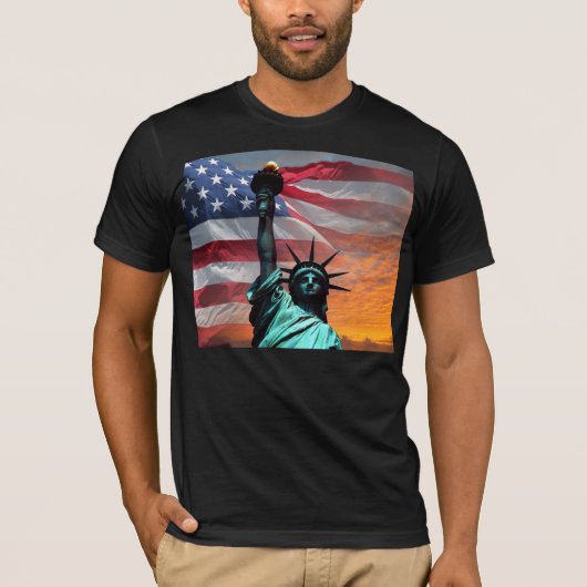 Statue of Liberty US Flag T - Shirt (Vorderseite)