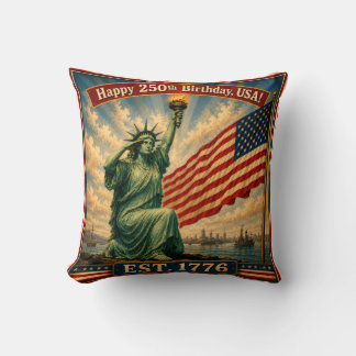 Statue of Liberty USA 250 Jahre 4. Juli Patriot Kissen