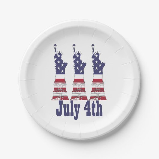 Statue of Liberty, USA Flag, 4. Juli Teller (Vorderseite)