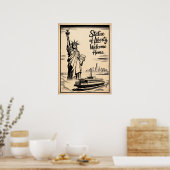 Statue Of Liberty Willkommensposter Poster (Küche)