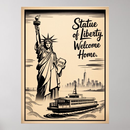 Statue Of Liberty Willkommensposter Poster (Vorne)