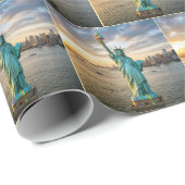 Statue of Liberty with a Dripping Ice Cream Cone Geschenkpapier (Rolleneckpunkt)