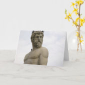 Statue Of Neptune Florence, Italy note card Karte (Gelbe Blume)