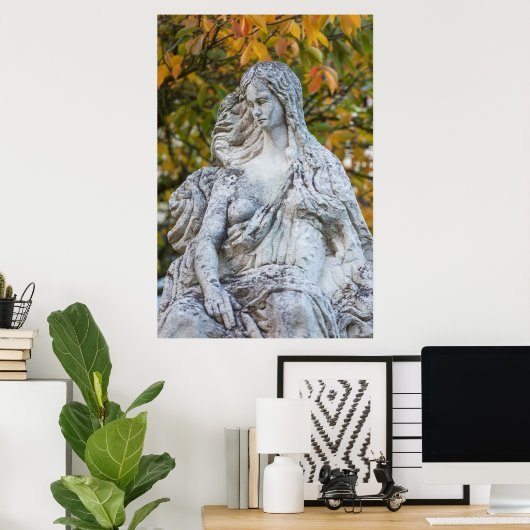 Statue Of The Loreley Mermaid Poster (Heimbüro)