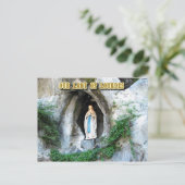 Statue Our Lady of Lourdes, Lourdes, Frankreich Postkarte (Stehend Vorderseite)