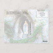 Statue Our Lady of Lourdes, Lourdes, Frankreich Postkarte (Rückseite)