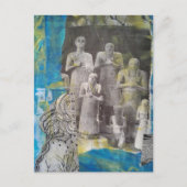 Statue People mixed media collage Postkarte (Vorderseite)