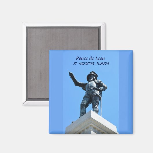 Statue Ponce de Leon Magnet (Vorderseite/Rückseite)