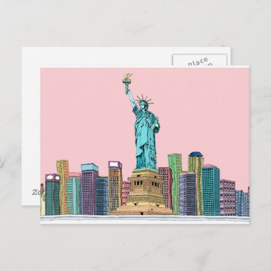 Statue Postkarte (Vorne/Hinten)