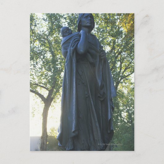 "Statue Sacagawea und ihr Sohn, Führer auf der Postkarte (Vorderseite)