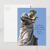 Statue Saint Peter in Rom, Italien Postkarte (Vorne/Hinten)