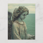 Statue Serene Angel mit Patina Postkarte (Vorderseite)