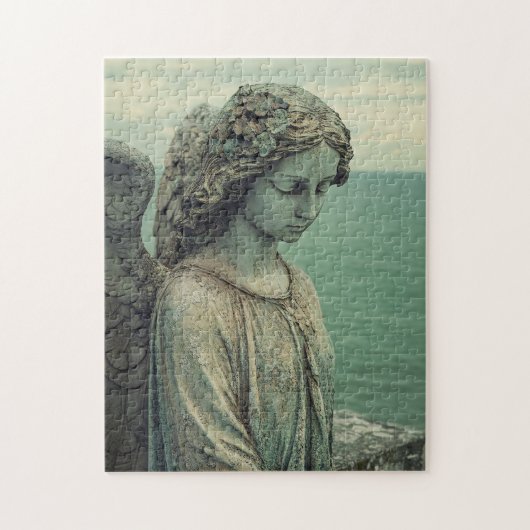 Statue Serene Angel mit Patina Puzzle (Vertikal)