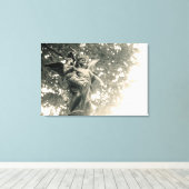 Statue St. Michael, Pere Lachaise Friedhof, Leinwanddruck (Insitu (Holzboden))