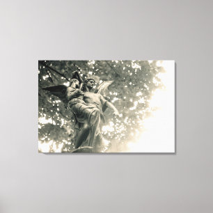 Statue St. Michael, Pere Lachaise Friedhof, Leinwanddruck