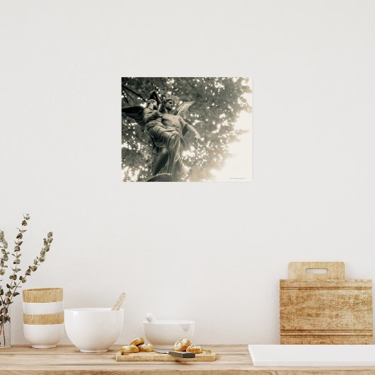 Statue St. Michael, Pere Lachaise Friedhof, Poster (Küche)