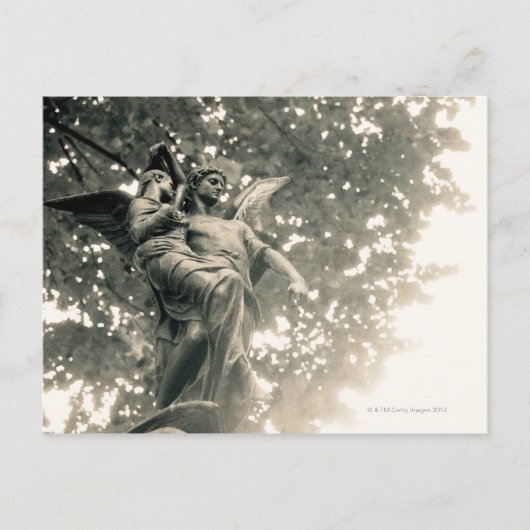 Statue St. Michael, Pere Lachaise Friedhof, Postkarte (Vorderseite)