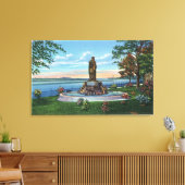 Statue Szene im Promenade Park Leinwanddruck (Insitu (Wohnzimmer))