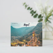 Statue Temple Guru Padmasambhava Nepal Postkarte (Stehend Vorderseite)